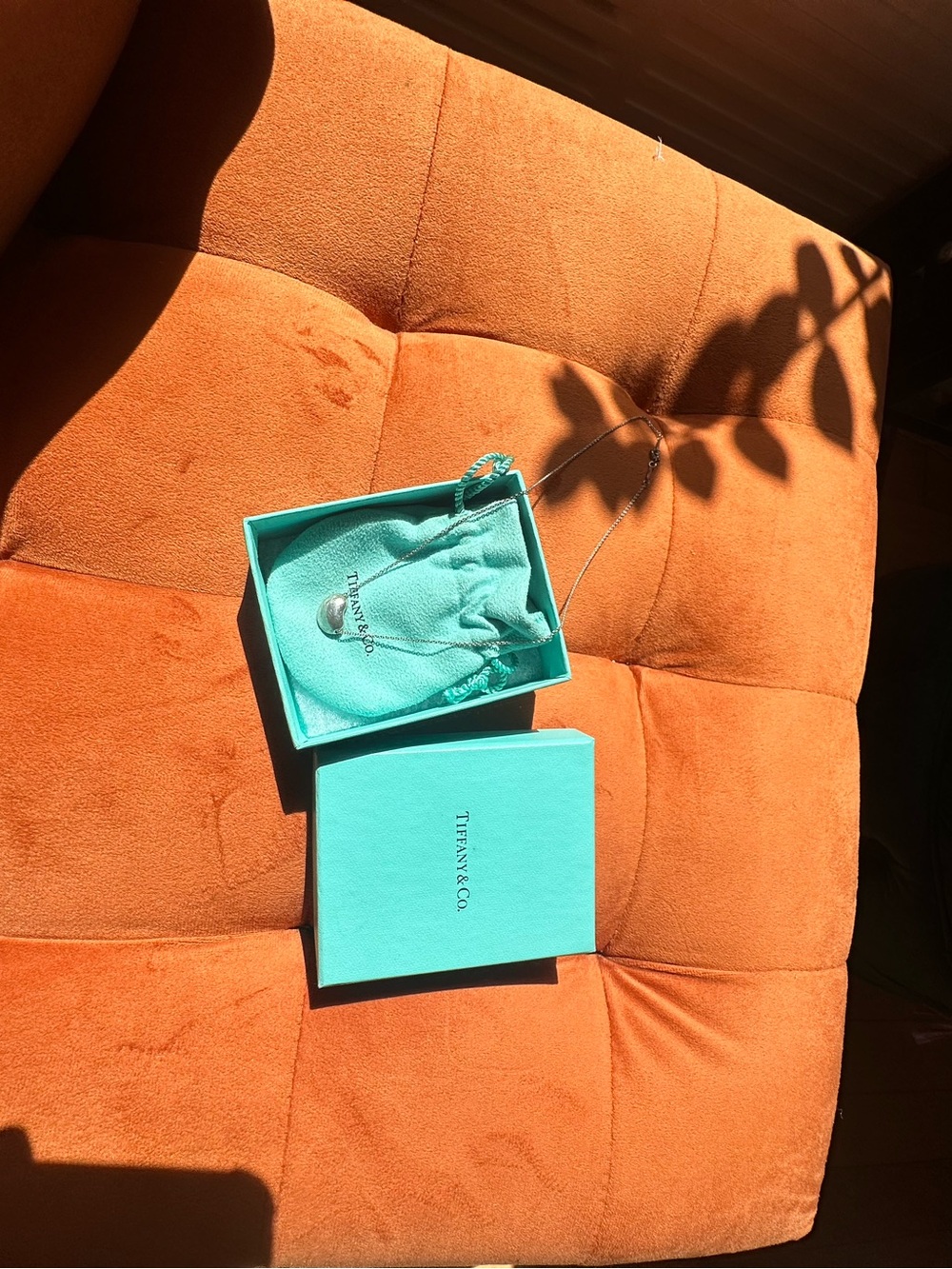 Tiffany & Co. Elsa Peretti Sterling Silver Bean Pendant Necklace - Turquoise - Picture 4 of 15